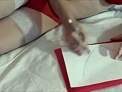 watch this sexy milf flashing her big natural tits in erotic lingerie?