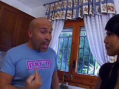 asian chick gets passionate anal fucking in the kitchen her wet pussy dripping