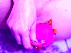 my bare toes crushing juicy fruit, feeling sexy wet