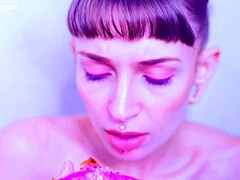 my bare toes crushing juicy fruit, feeling sexy wet