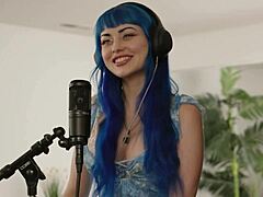 I, jewelz blue, bend over in lingerie for hot blind date, riding to orgasm.