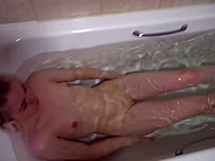 Step daughter in bathroom sucking dick and getting cum covered