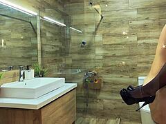 myredfoxgirl cheats on husband in party bathroom with cumshot