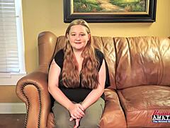 Curvy redhead coed Rose masturbates, gives blowjob, then gets her pussy fucked hard 😘