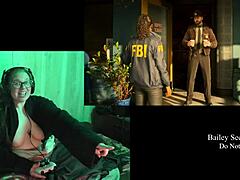 She plays Alan Wake 2 naked with big tits.