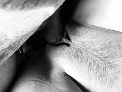 紧致阴部的特写操和射精