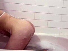 sexy hucow shoves dildo into pussy crazily