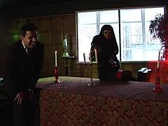 slutty blonde college girl sucks dick and swallows jizz in the library