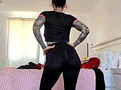 i'm looking at this milf's huge ass in sheer leggings up close