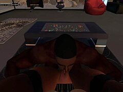 black guy pounds asian on the couch