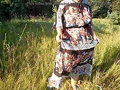 hairy mature woman on nudist beach flashing pussy