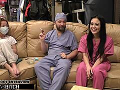 Doctor Tampa Face Fucks Blaire Celeste in Hospital Bondage, Slapping Her Natural Tits!