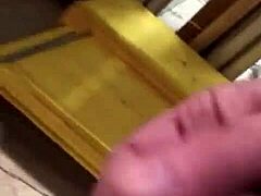 Piss and mini wank at diy store with public shop cock outdoor wanking.