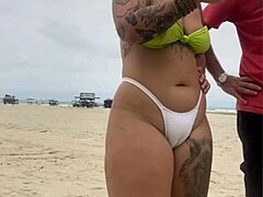 Young African Flashes Pussy to Cheese Seller on Beach