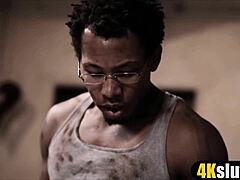 Chloe cherry blindfolded with big black cock