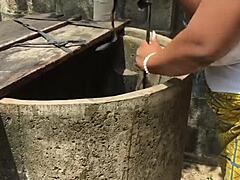 I helped this bitch with massive tits get fucked hard outdoor, wow her natural boobs are huge