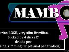 Karina Rose takes four cocks in her ass