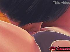 Kim's Seduction in Evening Dress and Heels: Pussy Caressed, Oral, Handjob to Face Cumshot in 3D Animation