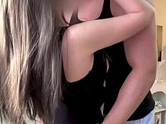 oriental teen couple fucks and cums on boobs