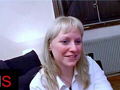 blonde milf ass fucked, cum on belly