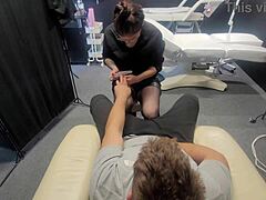 Manicurist Prefers Sucking Cock Over Nails. Redhead Teases With Tongue.