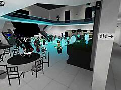 Dan�ando With Naughty Novinhas In Roblox Party Hall!