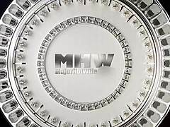 Hot Girl in Fishnets Alicia Dark Rides Dildo