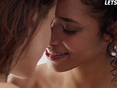 Teen step sisters tease and share their step bro's huge cock in a sensual ffm threesome. They ride him passionately with cum on ass.