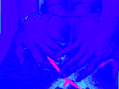 black crossdresser does solo anal finger fuck in bleu room. intriguing masturbation session stretches ass with deep doggystyle fingering moves.