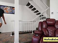 Stunning ebony pornstar Eden West reveals her big round boobs and wet pussy for hardcore fuck with Charles Dera