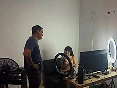 i caught my latina stepsister as webcam model and we had sex for silence