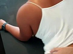 Sheila Ortega gets fucked doggystyle on the living room table. Her big tits bounce wildly during the intense session.