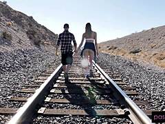 Blonde babe Amber Moore takes big cock missionary and riding until creampie fills tight wet pussy