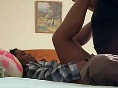 homemade ebony amateur bent over in wild interracial action