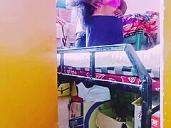 This desi housewife ends up fucking the store keeper, chatting dirty in Telugu all the while.