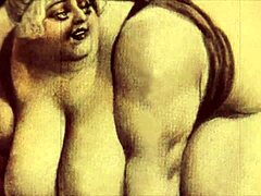 I love these vintage erotic drawings of big ass and tits, they're so hot and retro!