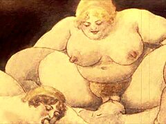 I love these vintage erotic drawings of big ass and tits, they're so hot and retro!