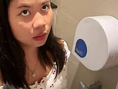 i mean this cute 18 year old asian girl sucked me off in public restroom with huge cumshot on face