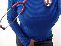 Why is this crazy latina nurse making homemade porno in the hospital office with big ass spreading?