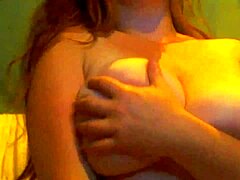 Sexy big ass camgirl with huge tits fingers wet pussy and boobs in slutty webcam masturbation session.