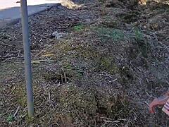 Horny teen girl skips school excursion to passionately suck her professor's big cock in the forest.