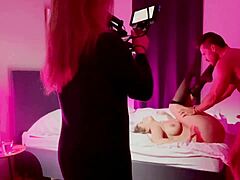 oh god, that sloppy blowjob drenched in saliva from big natural tits masturbation backstage feels so intense and messy with rimjob.