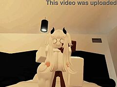 Roblox shy girl turns very lustful with big tits riding cowgirl on monster cock for cumshot!
