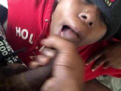 black ebony sucking cock to cum