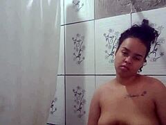 Latina Brunette Teases with Orgasmic Ass and Pussy Play in Shower