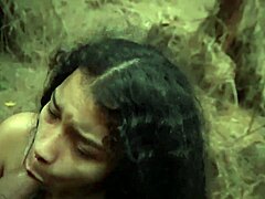 Girlfriend cheats on woods trail getting deepthroat blowjob and creampie from big black cock lover 😏