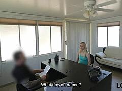 LOAN4K Pretty Blonde Allie Rae GLADLY Gives Sissy to Loan Agent