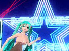 hatsune miku explores night fever in project diva with a full nude mod applied throughout