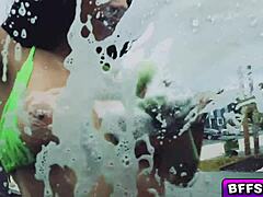 Hot Babes Provide Blowjob And Facial In Group Carwash