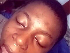 teaching my little 18+ slut how to give sloppy throat with cum in mouth